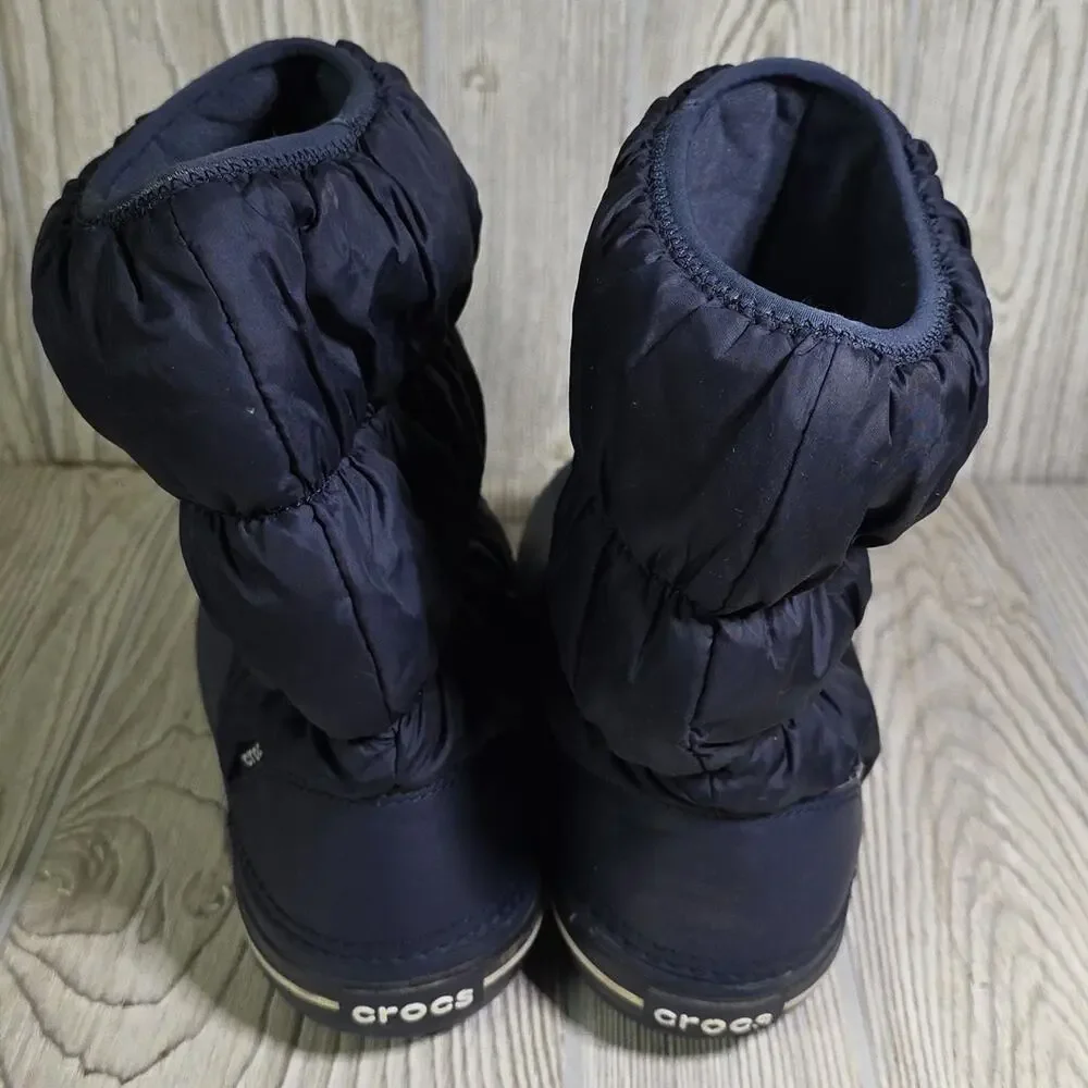 CROCS Winter Puff Boots Dark Blue Womens Size 8